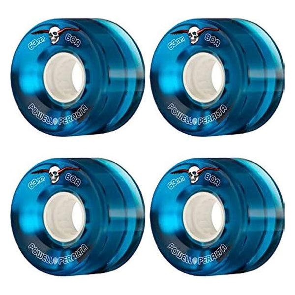 POWELL PERALTA | ATF CLEAR CRUISER SKATEBOARD WHEELS. BLUE / 63MM X 80A AVAILABLE ONLINE AND IN STORE AT MOMENTUM SKATESHOP IN COTTESLOE, WESTERN AUSTRALIA. SKU 842357122062