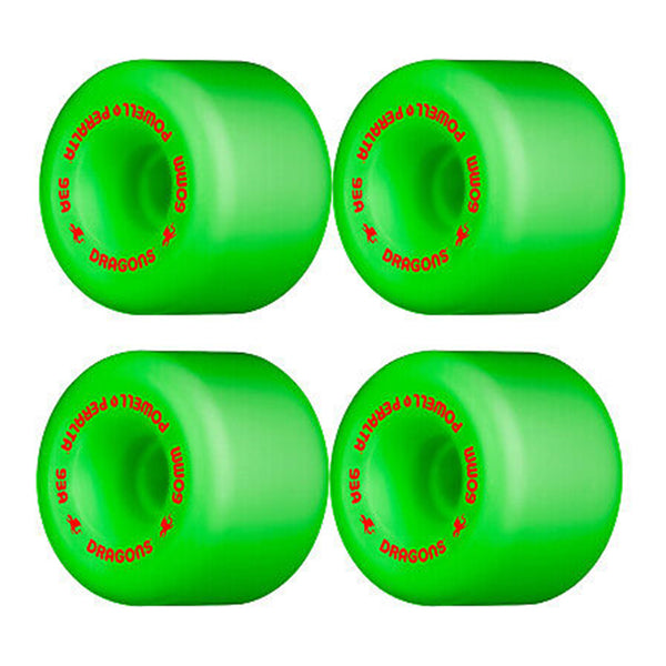 POWELL PERALTA | DRAGON FORMULA SKATEBOARD WHEELS. GREEN / 60MM X 93A AVAILABLE ONLINE AND IN STORE AT MOMENTUM SKATESHOP IN COTTESLOE, WESTERN AUSTRALIA. SKU 842357180406