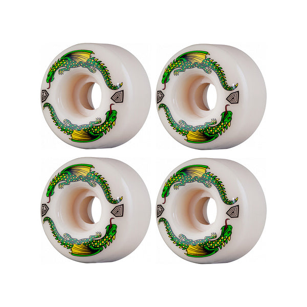 POWELL PERALTA | DRAGON FORMULA V4 GREEN DRAGON SKATEBOARD WHEELS. WHITE / 54MM X 93A AVAILABLE ONLINE AND IN STORE AT MOMENTUM SKATESHOP IN COTTESLOE, WESTERN AUSTRALIA.