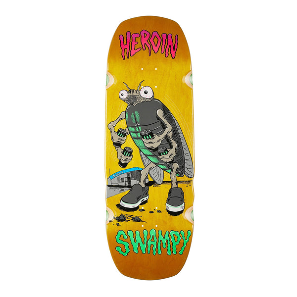 Heroin | Bug Series Swampy Bug Shaped Skateboard Deck. 10.75" x 32.0" Available Online and in Store at Momentum Skateshop In Cottesloe, Western Australia. Shop Online Now: www.momentumskate.com.au