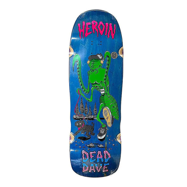Heroin x Dave Adlington | Bug Series Dead Dave Shaped Double Drilled Skateboard Deck. 10.125" x 32.0" Available Online and in Store at Momentum Skateshop In Cottesloe, Western Australia. Shop Online Now: www.momentumskate.com.au