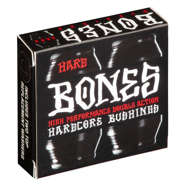 BONES | HARDCORE BUSHINGS. BLACK / HARD 96A AVAILABLE IN STORE AND ONLINE AT MOMENTUM SKATESHOP IN COTTESLOE, WESTERN AUSTRALIA.
