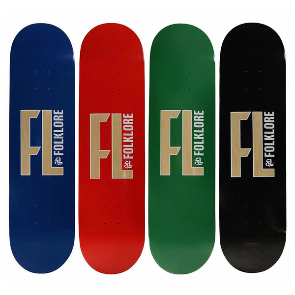 FOLKLORE | WARM PRESS TECH SKATEBOARD DECK. 8.25" X 32.25" AVAILABLE ONLINE AND IN STORE AT MOMENTUM SKATESHOP IN COTTESLOE, WESTERN AUSTRALIA.