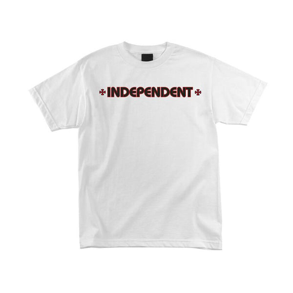 INDEPENDENT | BAR CROSS LOGO MENS SHORT SLEEVE TEE. WHITE AVAILABLE ONLINE AND IN STORE AT MOMENTUM SKATESHOP IN COTTESLOE, WESTERN AUSTRALIA.