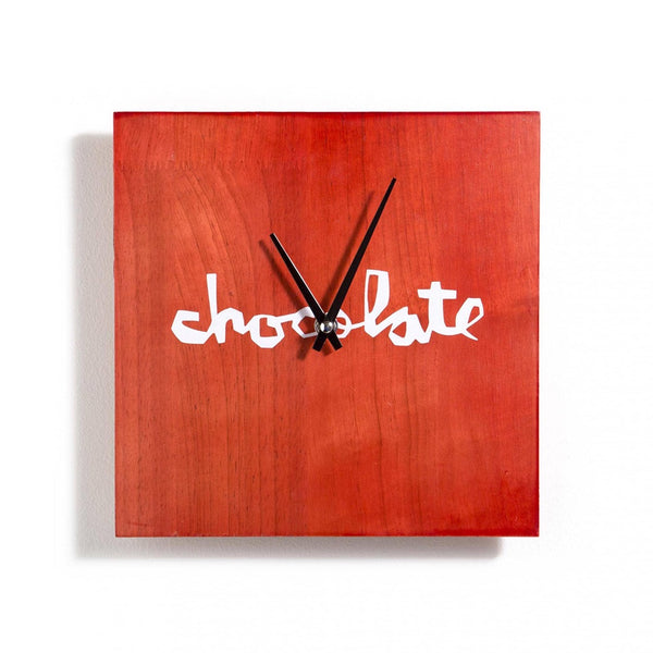 CHOCOLATE | WALL CLOCK. RED AVAILABLE ONLINE AND IN STORE AT MOMENTUM SKATESHOP IN COTTESLOE, WESTERN AUSTRALIA.