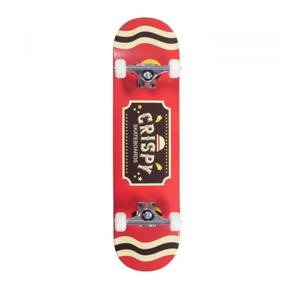 CRISPY | ROOKIE CIRCUS COMPLETE SKATEBOARD. RED / 8.0" X 32.0" AVAILABLE ONLINE AND IN STORE AT MOMENTUM SKATESHOP IN COTTESLOE, WESTERN AUSTRALIA.