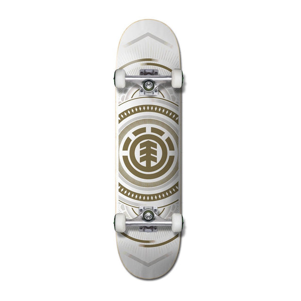 ELEMENT | HATCHED COMPLETE SKATEBOARD. WHITE-GOLD / 8.0" X 31.75" AVAILABLE ONLINE AND IN STORE AT MOMENTUM SKATESHOP IN COTTESLOE, WESTERN AUSTRALIA.
