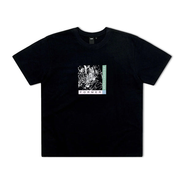 FORMER | MIRROR S/S TEE. BLACK AVAILABLE ONLINE AND IN STORE AT MOMENTUM SKATESHOP IN COTTESLOE, WESTERN AUSTRALIA.