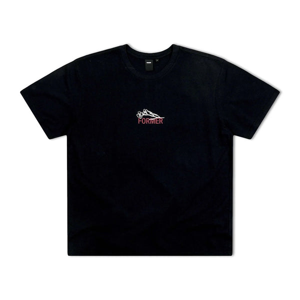 FORMER | VESTIGE S/S TEE. BLACK AVAILABLE ONLINE AND IN STORE AT MOMENTUM SKATESHOP IN COTTESLOE, WESTERN AUSTRALIA.