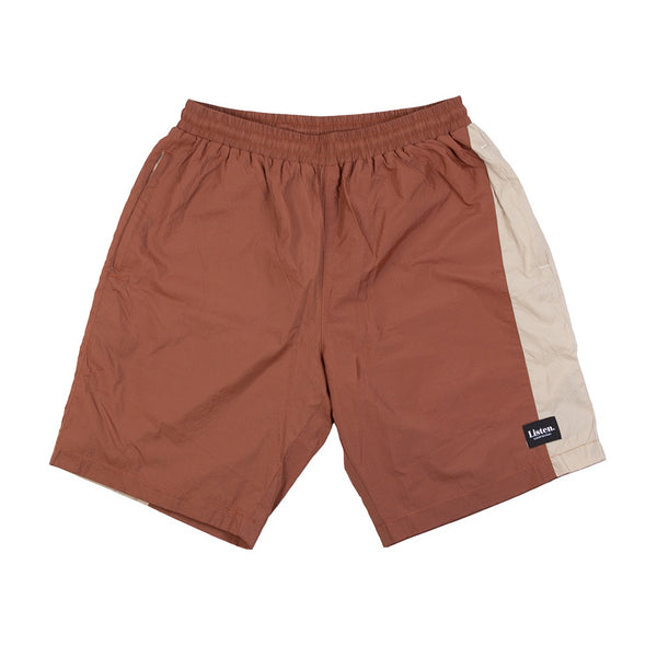 LISTEN | RAINBOW WALK SHORTS. BROWN AVAILABLE ONLINE AND IN STORE AT MOMENTUM SKATESHOP IN COTTESLOE, WESTERN AUSTRALIA.