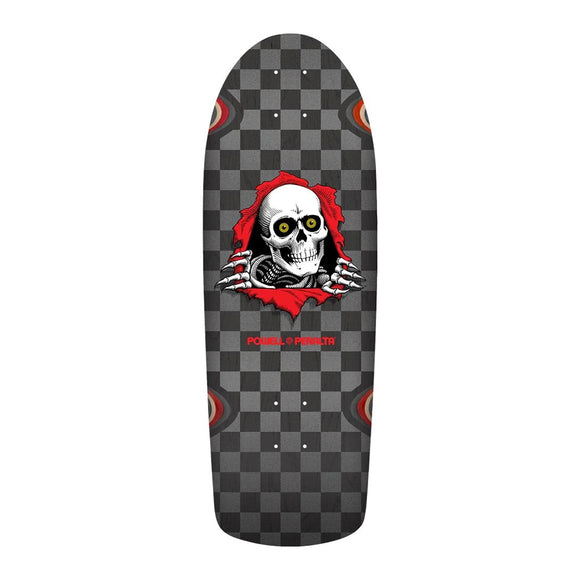 POWELL PERALTA | RIPPER OG SKATEBOARD DECK. CHECKER SILVER-BLACK/10" X 30" AVAILABLE ONLINE AND IN STORE AT MOMENTUM SKATESHOP IN COTTESLOE, WESTERN AUSTRALIA.
