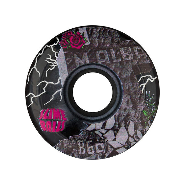 SANTA CRUZ X SLIME BALLS X MICKE ALBA | MALBA TOMBSTONE OG SLIME SKATEBOARD WHEELS. BLACK/60MM X 86A AVAILABLE ONLINE AND IN STORE AT MOMENTUM SKATESHOP IN COTTESLOE, WESTERN AUSTRALIA.