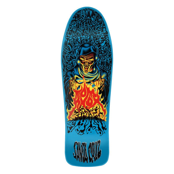 SANTA CRUZ X TOM KNOX | FIREPIT REISSUE SKATEBOARD DECK. BLUE / 10.07" X 31.275" AVAILABLE ONLINE AND IN STORE AT MOMENTUM SKATESHOP IN COTTESLOE, WESTERN AUSTRALIA.