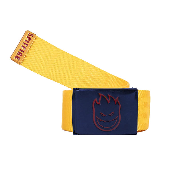 SPITFIRE | CLASSIC 87 JACQUARD WEAVE WEB BELT. GOLD/NAVY/RED AVAILABLE ONLINE AND IN STORE AT MOMENTUM SKATESHOP IN COTTESLOE, WESTERN AUSTRALIA.