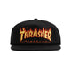 THRASHER | FLAME EMROIDERED 5 PANEL SNAPBACK CAP. BLACK AVAILABLE ONLINE AND IN STORE AT MOMENTUM SKATESHOP IN COTTESLOE, WESTERN AUSTRALIA.