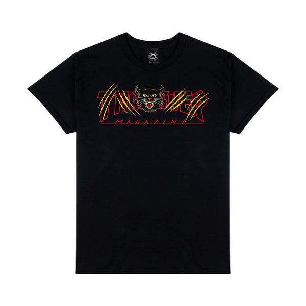 THRASHER | GATO SHORT SLEEVE T-SHIRT. BLACK AVAILABLE ONLINE AND IN STORE AT MOMENTUM SKATESHOP IN COTTESLOE, WESTERN AUSTRALIA.