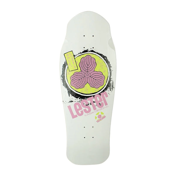 TRACKER X LESTER KASAI | OAK LEAF REISSUE SKATEBOARD DECK. WHITE / 10.375" X 30.5" AVAILABLE ONLINE AND IN STORE AT MOMENTUM SKATESHOP IN COTTESLOE, WESTERN AUSTRALIA.