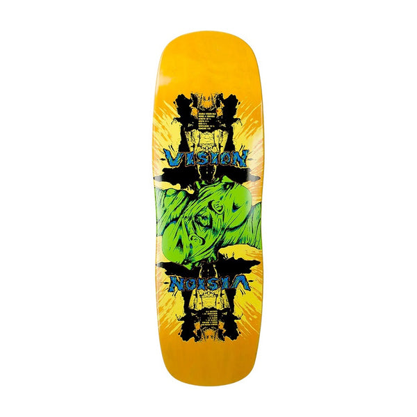 VISION | DOUBLE VISION REISSUE SKATEBOARD DECK. YELLOW STAIN / 9.5" X 32.25" AVAILABLE ONLINE AND IN STORE AT MOMENTUM SKATESHOP IN COTTESLOE, WESTERN AUSTRALIA.
