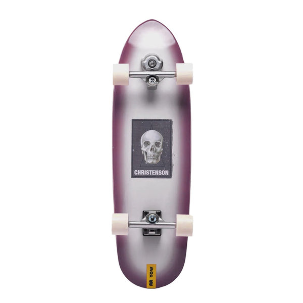YOW X CHRISTENSON | HOLE SHOT SURF SKATEBOARD. PURPLE / 9.85" X 33.85" AVAILABLE ONLINE AND IN STORE AT MOMENTUM SKATESHOP IN COTTESLOE, WESTERN AUSTRALIA.