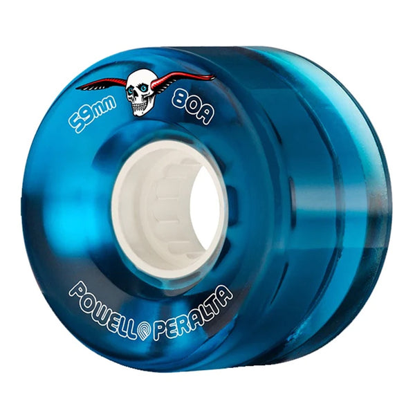POWELL PERALTA | ATF CLEAR CRUISER SKATEBOARD WHEELS. BLUE / 59MM X 80A AVAILABLE ONLINE AND IN STORE AT MOMENTUM SKATESHOP IN COTTESLOE, WESTERN AUSTRALIA.