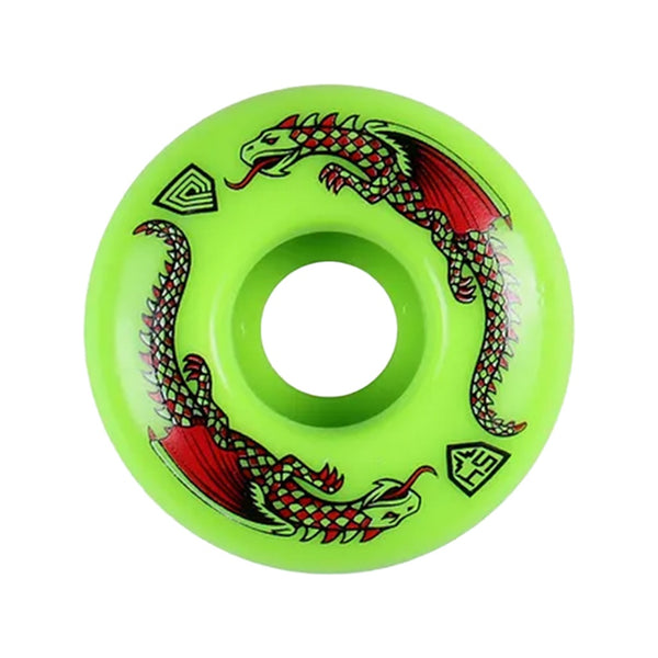 POWELL PERALTA | DRAGON FORMULA V1 SKATEBOARD WHEELS. GREEN / 54MM X 93A AVAILABLE ONLINE AND IN STORE AT MOMENTUM SKATESHOP IN COTTESLOE, WESTERN AUSTRALIA.
