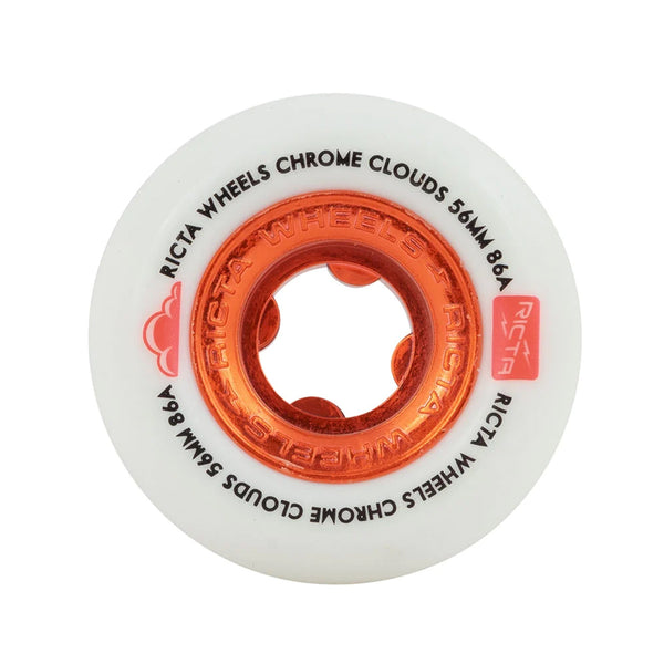 RICTA | CHROME CLOUDS SKATEBOARD WHEELS. RED / 56MM X 86A AVAILABLE ONLINE AND IN STORE AT MOMENTUM SKATESHOP IN COTTESLOE, WESTERN AUSTRALIA.