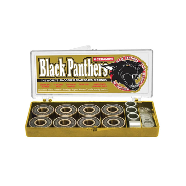 SHORTY'S | BLACK PANTHERS CERAMIC SKATEBOARD BEARINGS AVAILABLE ONLINE AND IN STORE AT MOMENTUM SKATESHOP IN COTTESLOE, WESTERN AUSTRALIA.