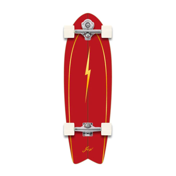 YOW | PIPE POWER SURFING SURF SKATEBOARD. RED / 32.0" X 10.0" AVAILABLE ONLINE AND IN STORE AT MOMENTUM SKATESHOP IN COTTESLOE, WESTERN AUSTRALIA.