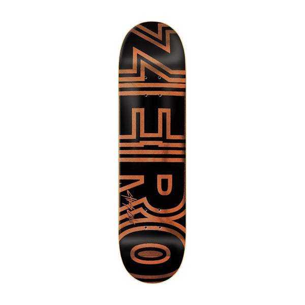 ZERO - CHRIS COLE SIGNATURE BOLD METALLIC SKATEBOARD DECK. 8.0" X 31.6" AVAILABLE ONLINE AND IN STORE AT MOMENTUM SKATESHOP IN COTTESLOE, WESTERN AUSTRALIA.