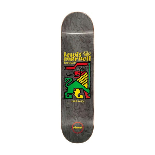 ALMOST - LEWIS MARNELL RASTA LION R7 SKATEBOARD DECK. 8.0" X 31.6" AVAILABLE ONLINE AND IN STORE AT MOMENTUM SKATESHOP IN COTTESLOE, WESTERN AUSTRALIA.