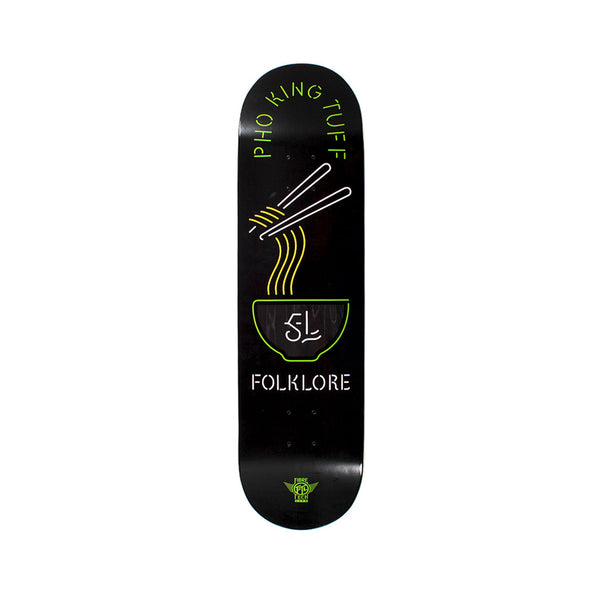 FOLKLORE | FIBRE TECH LITE NOODLES PHO KING TUFF SKATE DECK. 8.0" X 32.0" AVAILABLE ONLINE AND IN STORE AT MOMENTUM SKATESHOP IN COTTESLOE, WESTERN AUSTRALIA. GREEN.