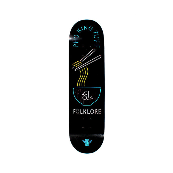 FOLKLORE | FIBRE TECH LITE NOODLES PHO KING TUFF SKATE DECK. 8.125" X 32.25" AVAILABLE ONLINE AND IN STORE AT MOMENTUM SKATESHOP IN COTTESLOE, WESTERN AUSTRALIA. BLUE