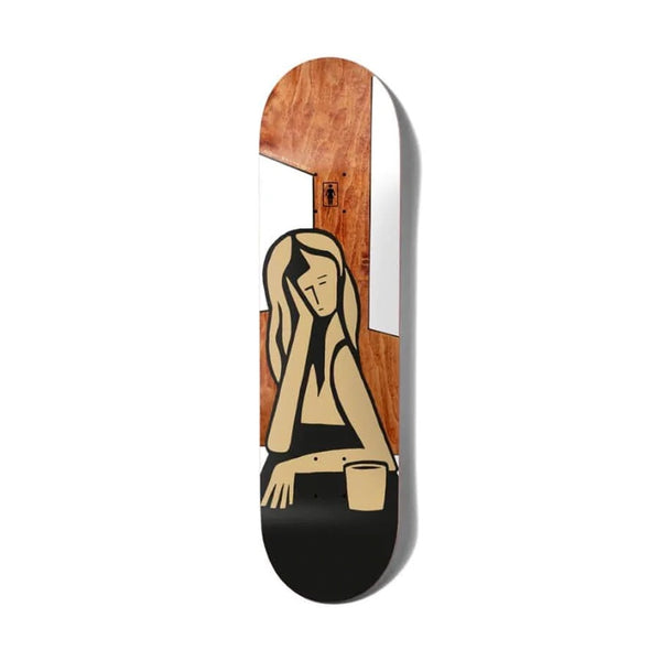 GIRL - SIMON BANNEROT CONTEMPLATION WR41 SKATEBOARD DECK. 8.0" X 31.875" AVAILABLE ONLINE AND IN STORE AT MOMENTUM SKATESHOP IN COTTESLOE, WESTERN AUSTRALIA.