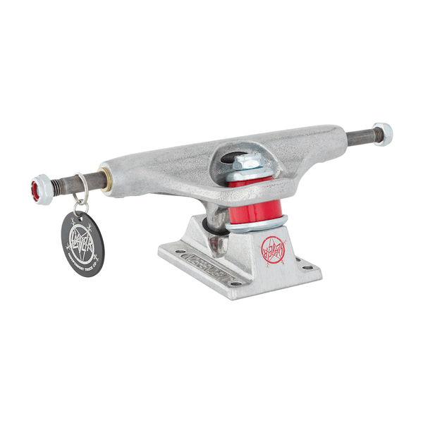 INDEPENDENT X SLAYER - POLISHED SILVER STANDARD SKATEBOARD TRUCKS. 169MM AVAILABLE ONLINE AND IN STORE AT MOMENTUM SKATESHOP IN COTTESLOE, WESTERN AUSTRALIA.