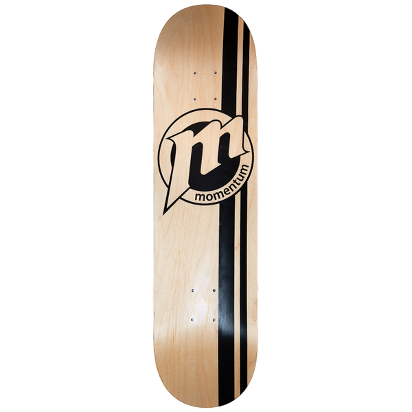 MOMENTUM | CIRCLE LOGO SKATEBOARD DECK. NATURAL-BLACK / 8.0" X 31.625" AVAILABLE ONLINE AND IN STORE AT MOMENTUM SKATESHOP IN COTTESLOE, WESTERN AUSTRALIA.